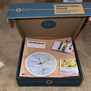 KiwiCo Studio Watercolor Clock - Blue and White